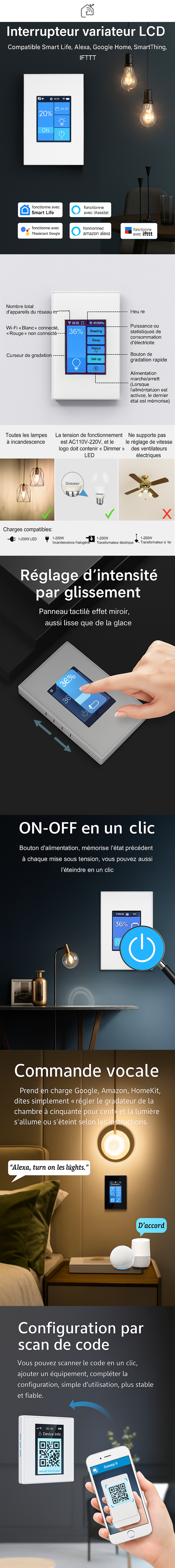 L8 LCD Dimmer Smart Switch US 1